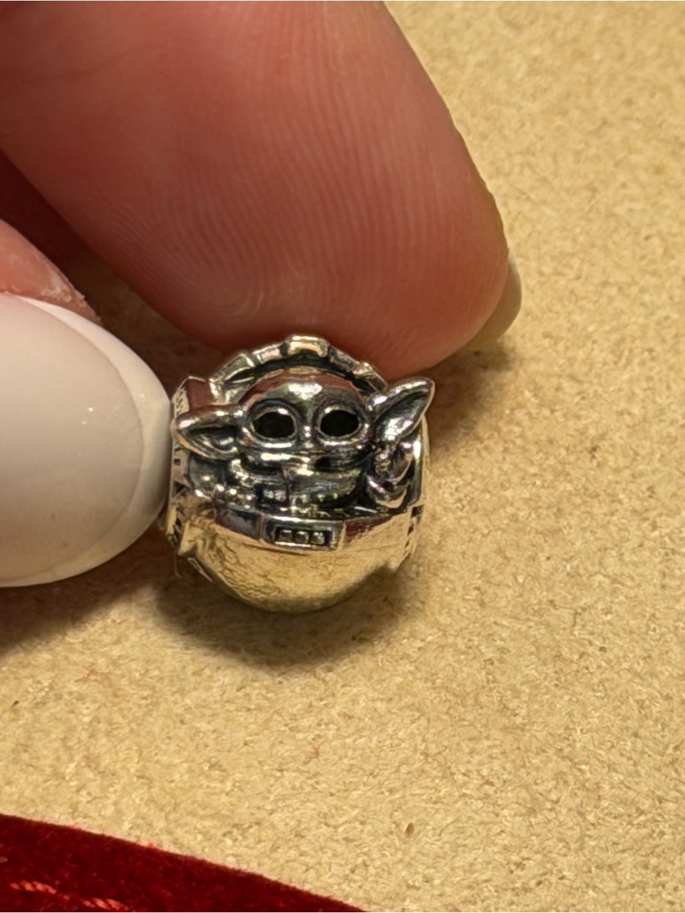 Silver Grogu in Carrier Pandora Charm Bead